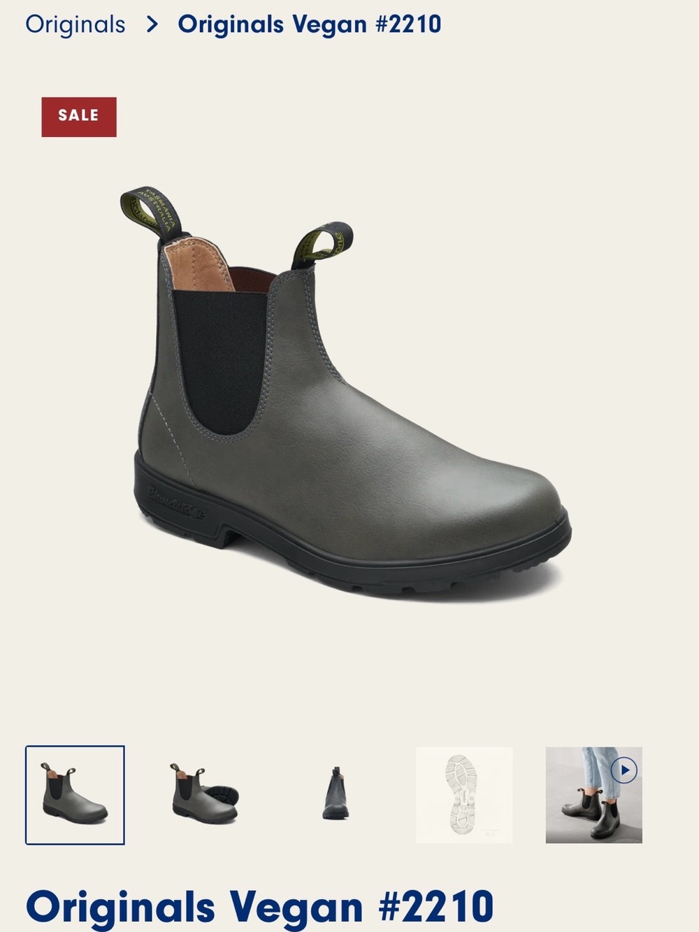 Blundstone Originals Vegan #2210 grey Chelsea Boot